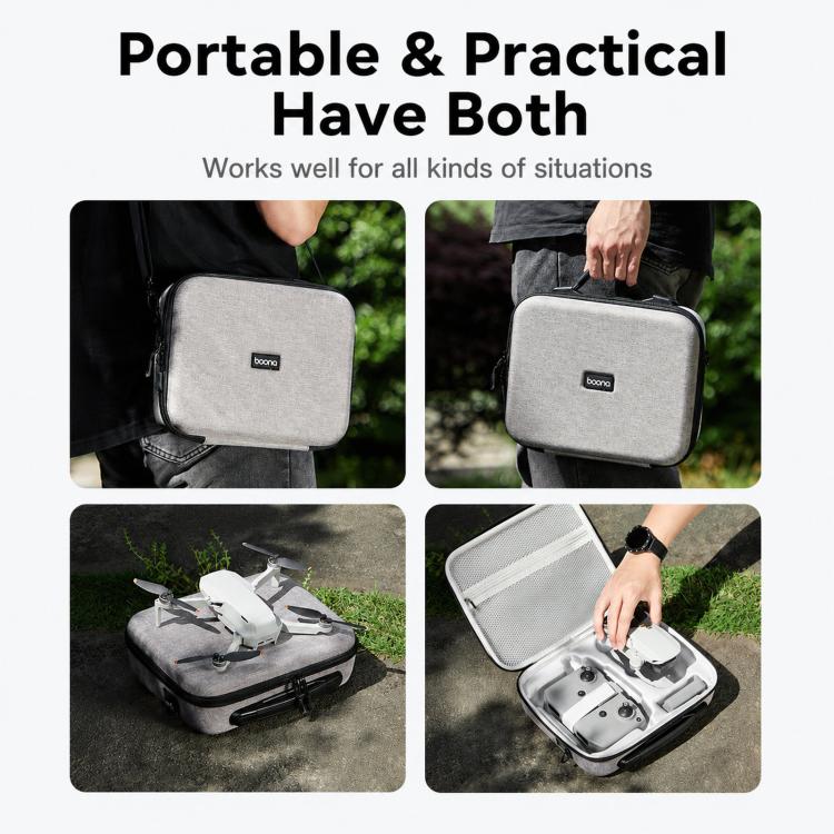 Baona BN-FD004 For DJI Mini 4K Hard EVA Carrying Case Drone Shoulder Bag Protective Storage Box, Spec: Extra Large Gray - Image 8