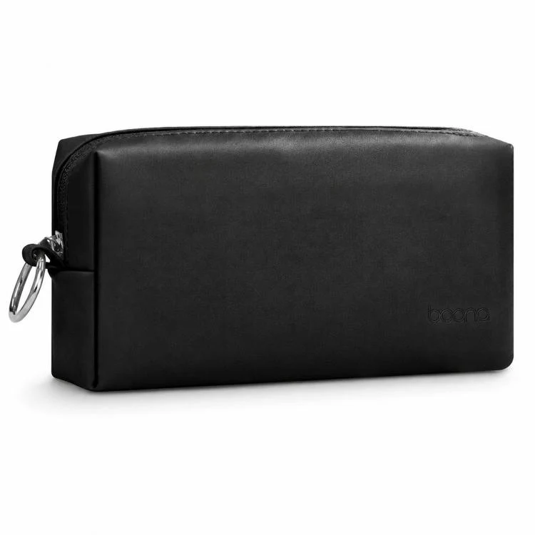 Baona BN-Q003 Large Laptop Power Adapter Charger Mouse Electronics Organizer Pouch PU Leather Travel Tech Case(Black)