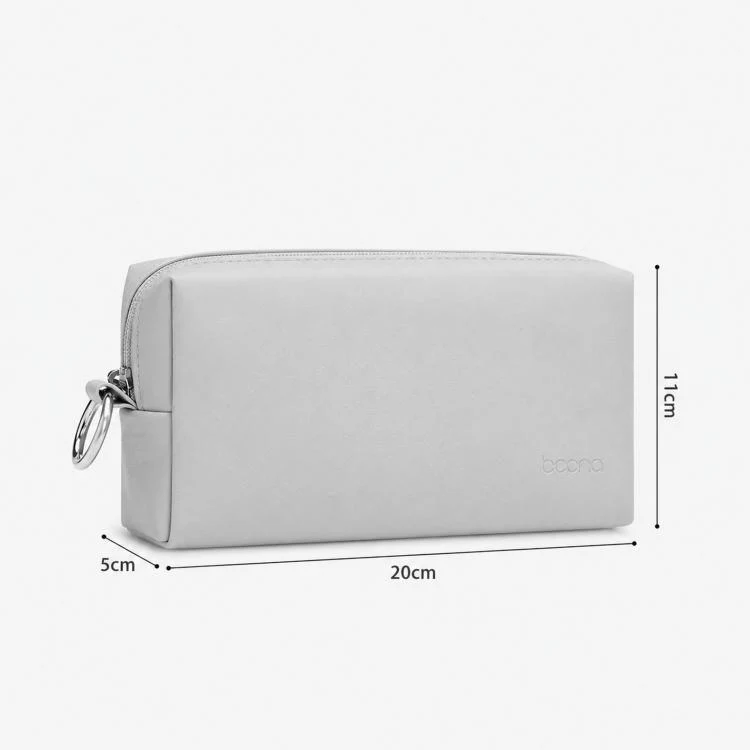 Baona BN-Q003 Large Laptop Power Adapter Charger Mouse Electronics Organizer Pouch PU Leather Travel Tech Case(Gray) - Image 3