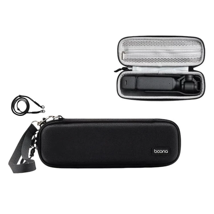 Baona FD006 For DJI Osmo Pocket 3 Hard EVA Case Action Camera Protective Travel Pouch, Spec: Black+Lanyard