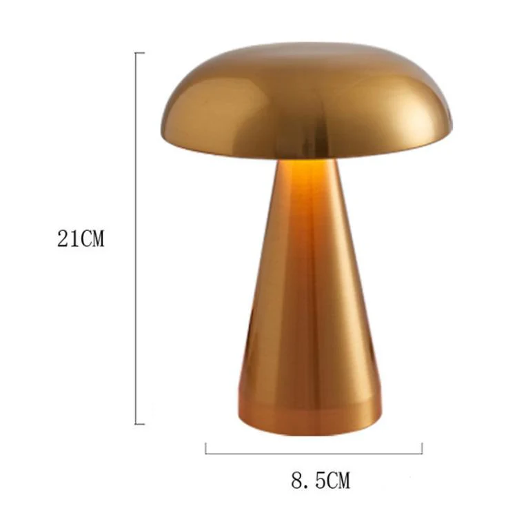 Bar Restaurant Table Lamp Bedside Atmosphere Rechargeable Mushroom Lamp Dimmable Night Light(Silver) - Image 8