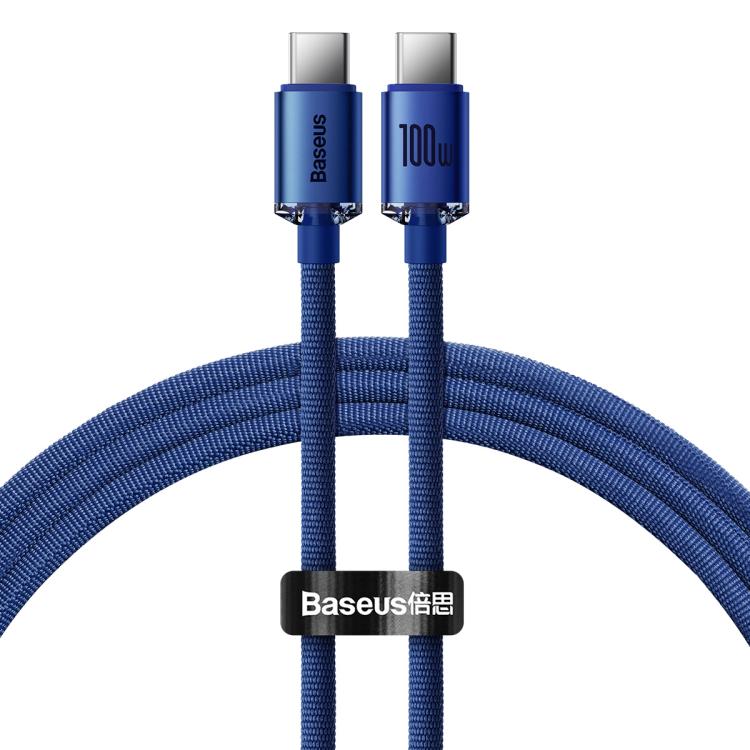 Baseus Crystal Shine Series Fast Charging Cable Type-C to Type-C 100W Cable, Length:1.2m(Blue)