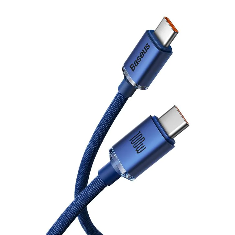 Baseus Crystal Shine Series Fast Charging Cable Type-C to Type-C 100W Cable, Length:1.2m(Blue) - Image 2