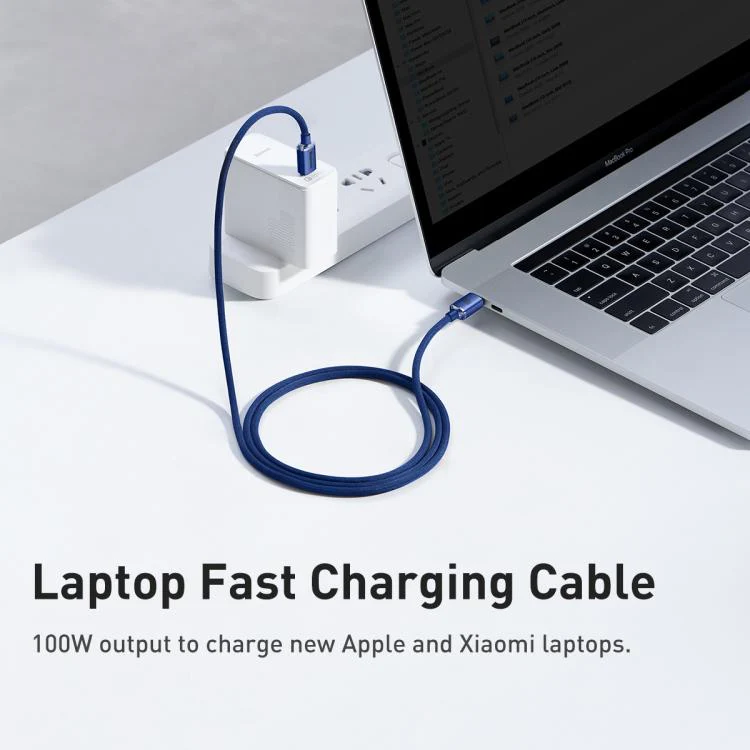 Baseus Crystal Shine Series Fast Charging Cable Type-C to Type-C 100W Cable, Length:1.2m(Blue) - Image 5