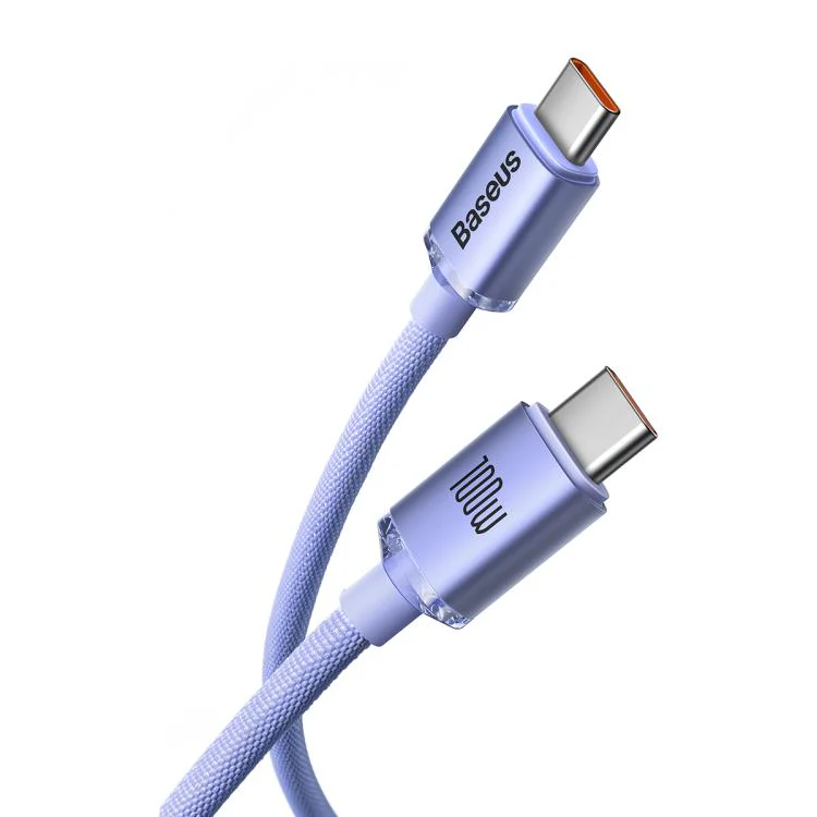 Baseus Crystal Shine Series Fast Charging Cable Type-C to Type-C 100W Cable, Length:1.2m(Purple)