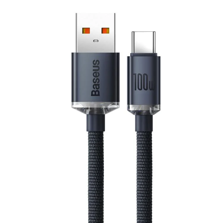 Baseus Crystal Shine Series Fast Charging Cable USB to Type-C 100W Cable, Length:1.2m(Black) - Image 2