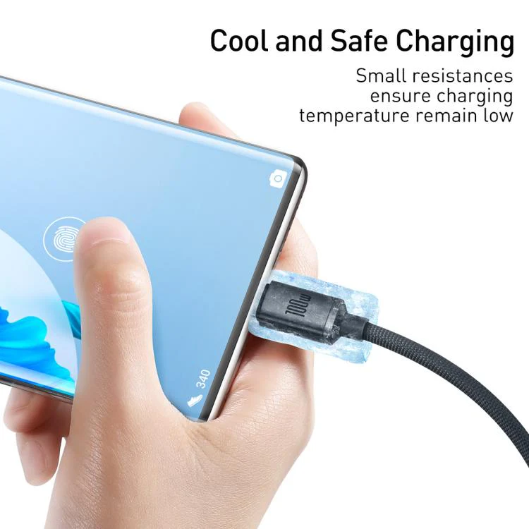 Baseus Crystal Shine Series Fast Charging Cable USB to Type-C 100W Cable, Length:1.2m(Black) - Image 6