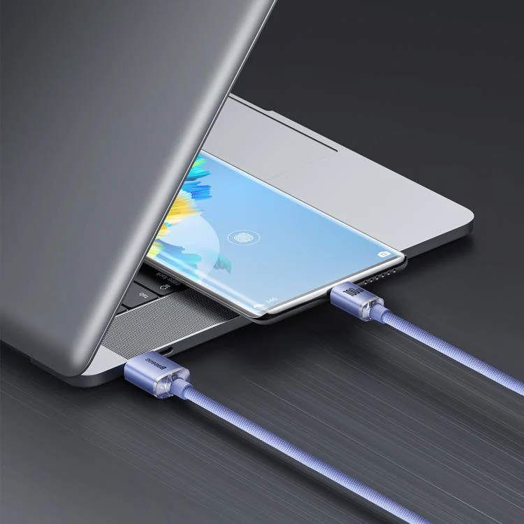Baseus Crystal Shine Series Fast Charging Cable USB to Type-C 100W Cable, Length:2m(Purple) - Image 10