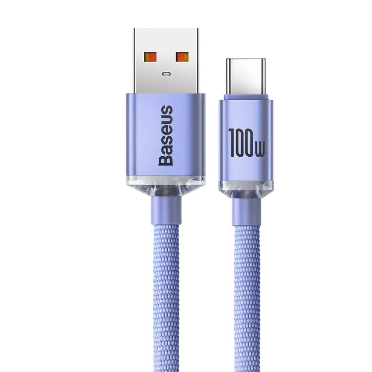 Baseus Crystal Shine Series Fast Charging Cable USB to Type-C 100W Cable, Length:2m(Purple) - Image 2