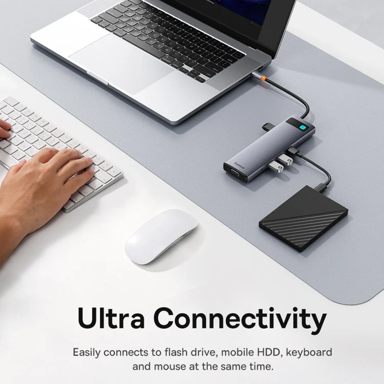 Baseus StarJoy Multifunctional 10-Port USB-C / Type-C HUB Adapter (Grey) - Image 7
