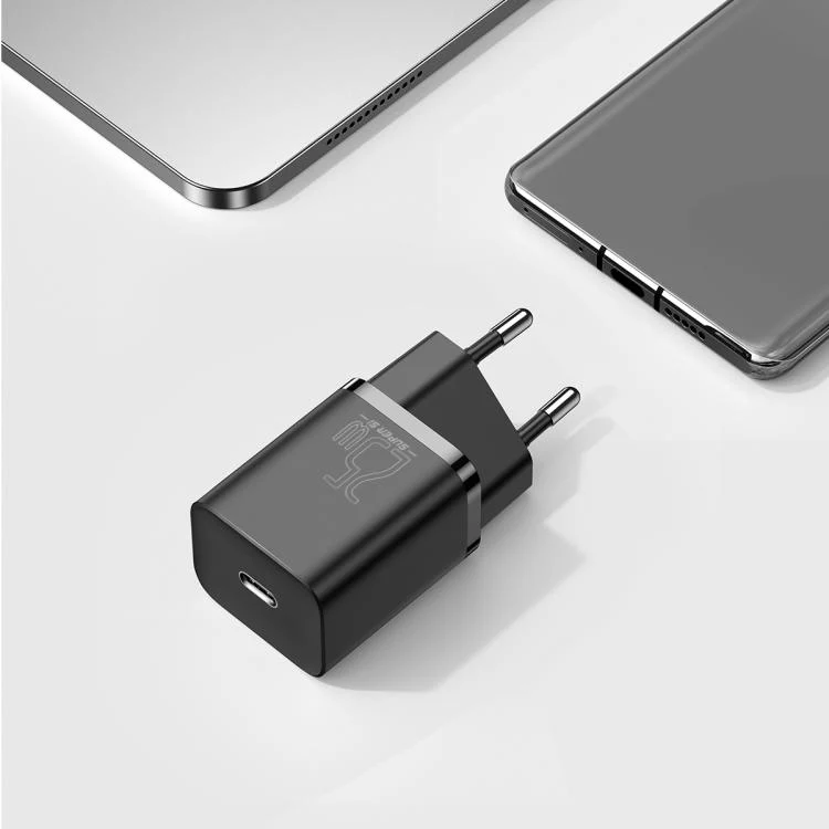 Baseus Super Si Type-C 25W Fast Charger with 1m Type-C to Type-C Cable, EU Plug(Black) - Image 6