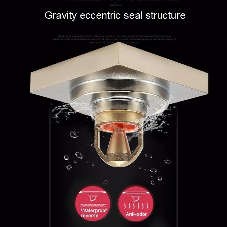 Bathroom Large Displacement Anti-odor Floor Drain, Style: K8011 Gold+Black Straight Row - Image 5