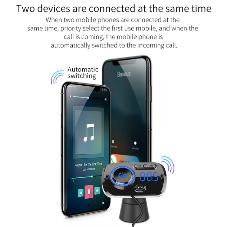 BC49BQ Car Digital Radio Receiver Bluetooth MP3 Player FM Transmitter Voice Assistant QC3.0 Quick Charger - Image 16