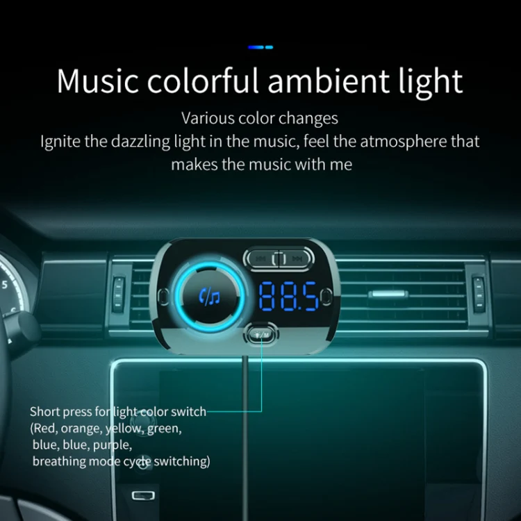 BC49BQ Car Digital Radio Receiver Bluetooth MP3 Player FM Transmitter Voice Assistant QC3.0 Quick Charger - Image 8