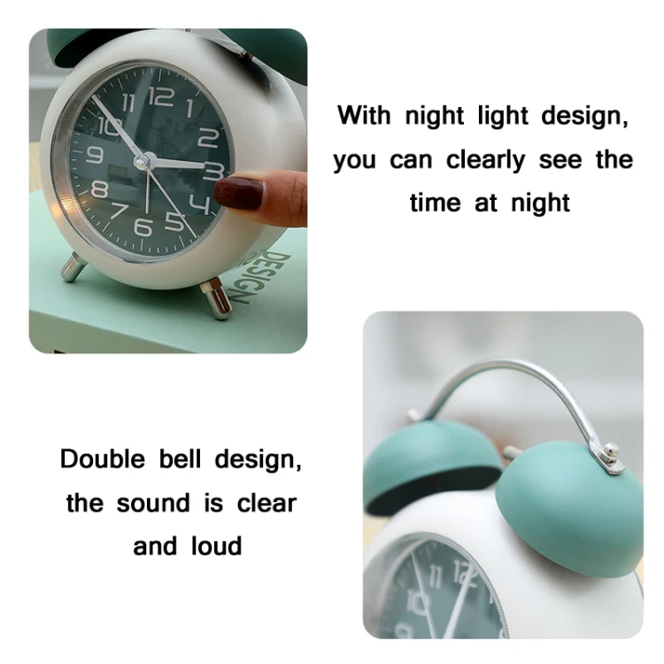 Bedroom Desktop Metal Digital Mechanical Alarm Clock Living Room Silent Clock With Night Light(Coffee Color) - Image 5