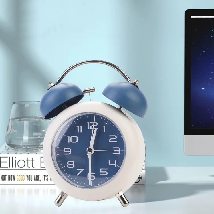 Bedroom Desktop Metal Digital Mechanical Alarm Clock Living Room Silent Clock With Night Light(Coffee Color) - Image 6