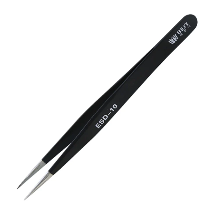 BEST BST-10 Precision Anti-static ESD Stainless Steel Tweezers - Image 2