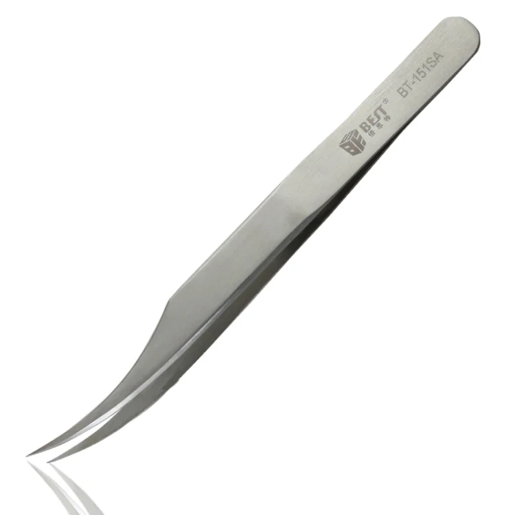 BEST BST-151SA Brushed stainless steel tweezers - Image 2