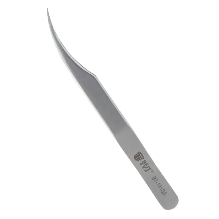 BEST BST-151SA Brushed stainless steel tweezers - Image 3