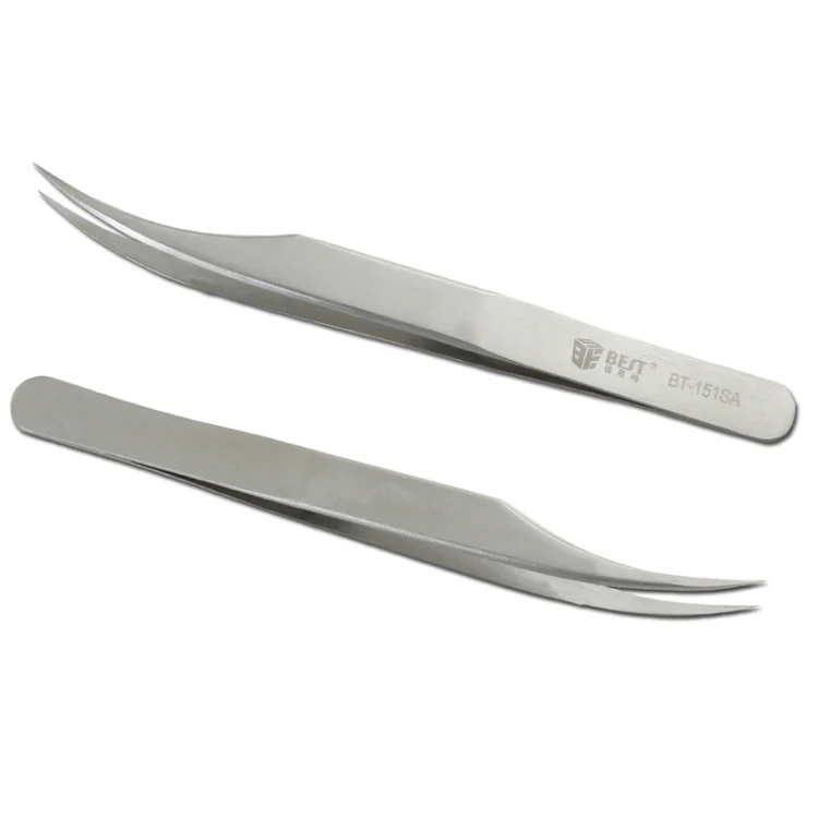 BEST BST-151SA Brushed stainless steel tweezers - Image 4
