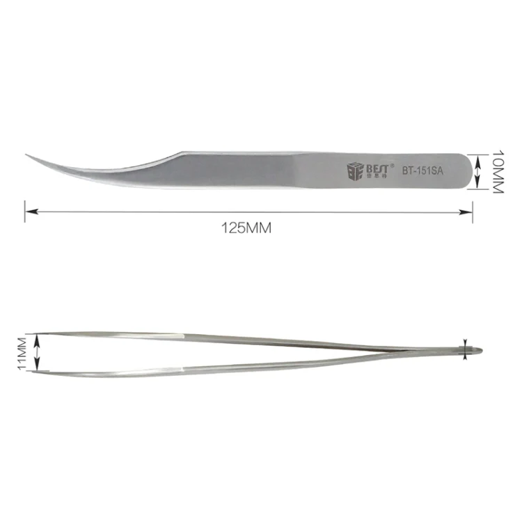 BEST BST-151SA Brushed stainless steel tweezers - Image 5