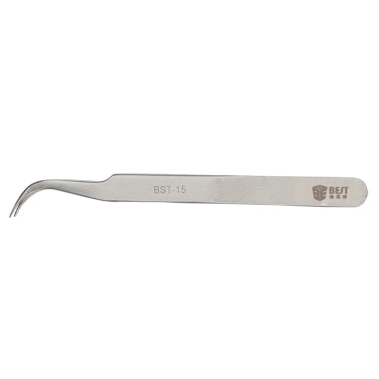 BEST BST-15L Brushed stainless steel tweezers - Image 3