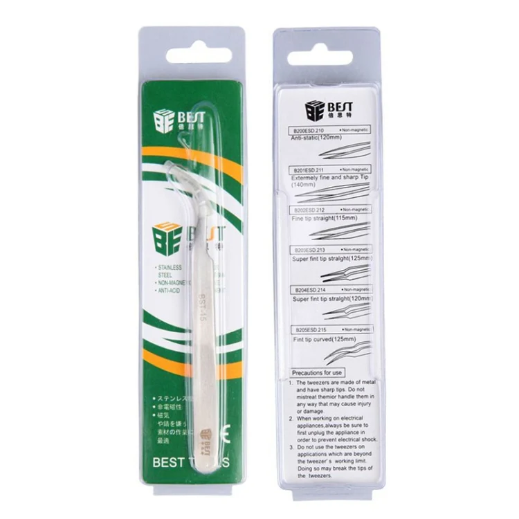 BEST BST-15L Brushed stainless steel tweezers - Image 7