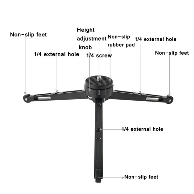 BEXIN Pocket Mini Metal Desktop Tripod Mount Live Broadcast Tripod - Image 5