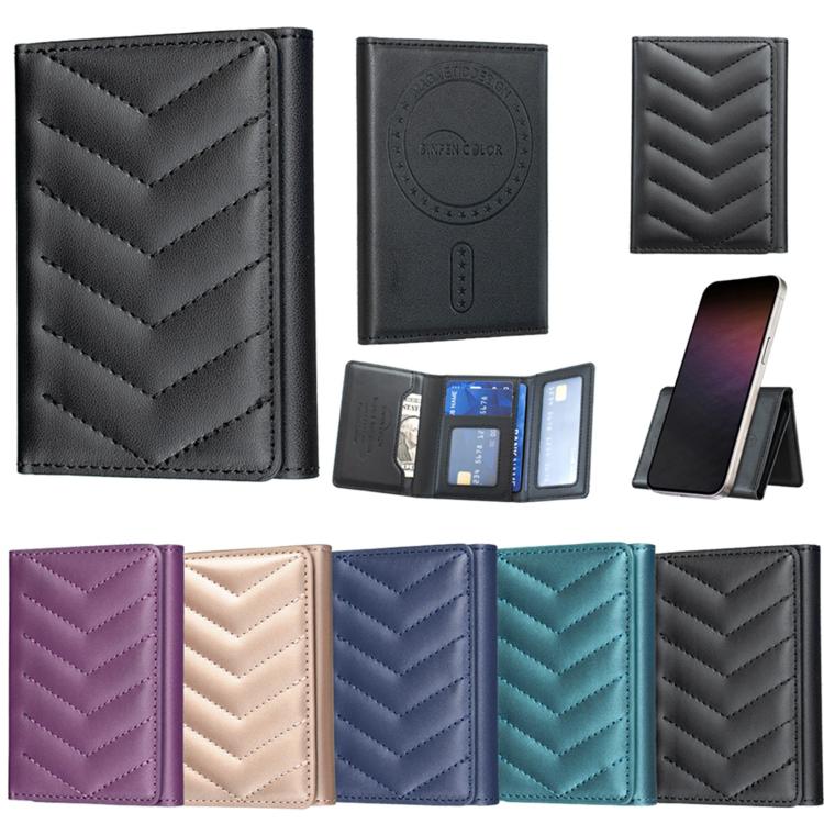 BFK36 Magnetic V-shaped Mobile Phone Holder RFID Card Slots(Blue) - Image 9