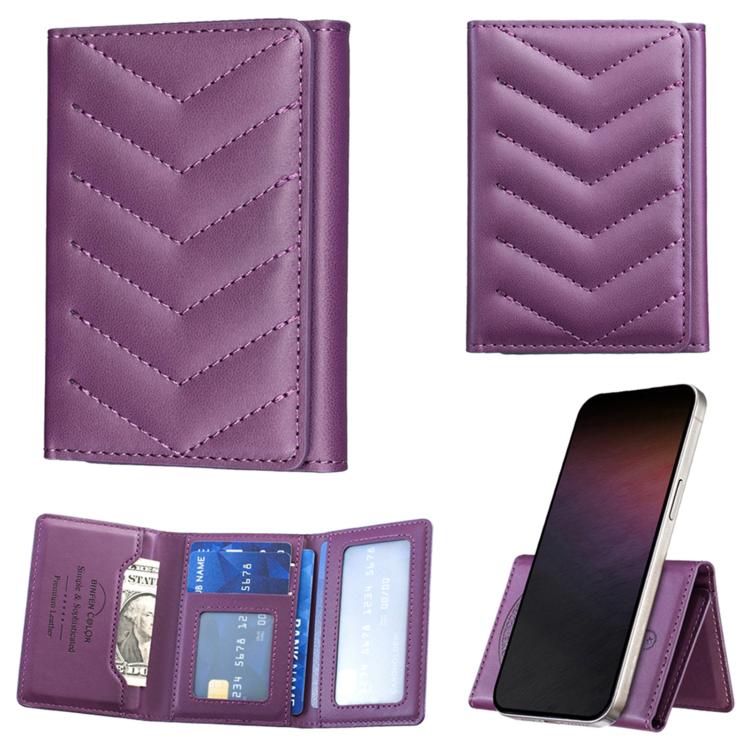 BFK36 Magnetic V-shaped Mobile Phone Holder RFID Card Slots(Purple) - Image 8