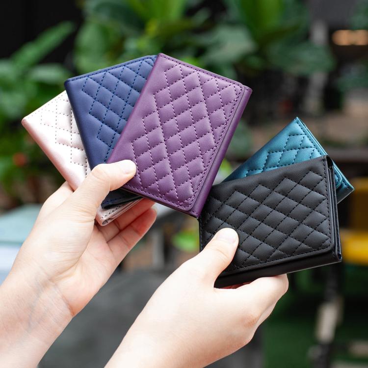 BFK37 Magnetic Rhombus Lattice Mobile Phone Holder RFID Card Slots(Blue) - Image 10
