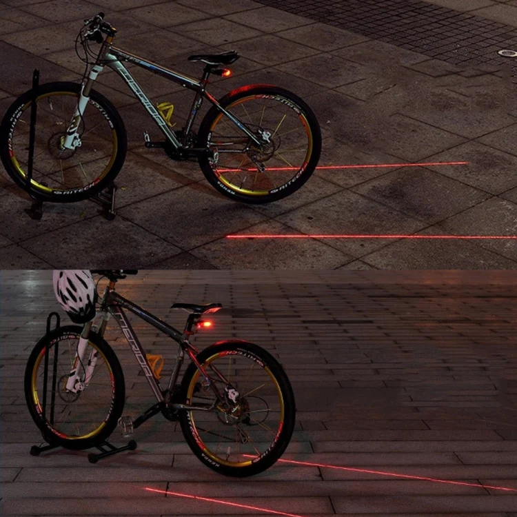 Bicycle LED Light Laser Night Mountain Bike Tail Light Taillight MTB Safety Warning Bicycle Rear Light Lamp Bycycle Light(Red) - Image 9