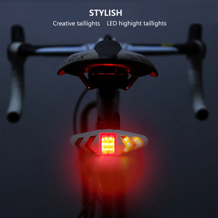 Bicycle Tail Light Intelligent Wireless Remote Control Turn Signal Warning Light(White) - Image 8