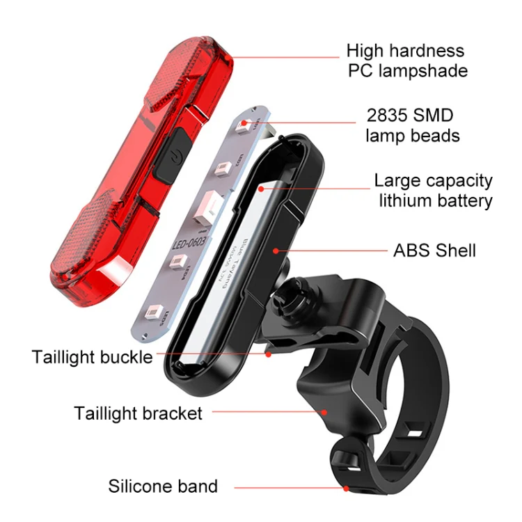 Bicycle USB Rechargeable Taillight LED Tail Lamp (Blue Light) - Image 3