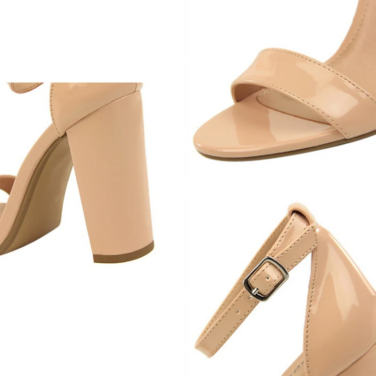 BIGTREE Women Shoes Summer High Heels Simple Chunky Sexy Nightclub Ankle Strap Sandals, Size: 40(White) - Image 7