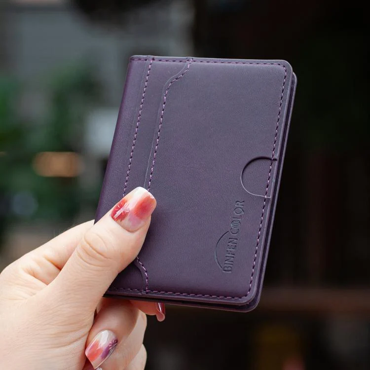 BINFEN COLOR BFK39 Calf Texture Vegan Leather Magnetic Wallet Card Holder(Deep Purple) - Image 8