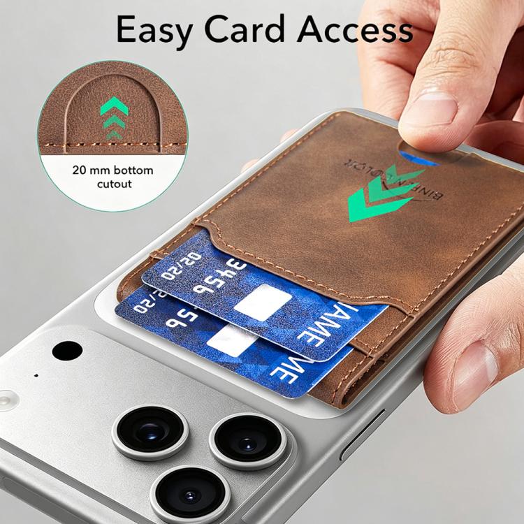 BINFEN COLOR BFK40 Calf Texture Vegan Leather Magnetic Wallet Card Holder(Brown) - Image 9