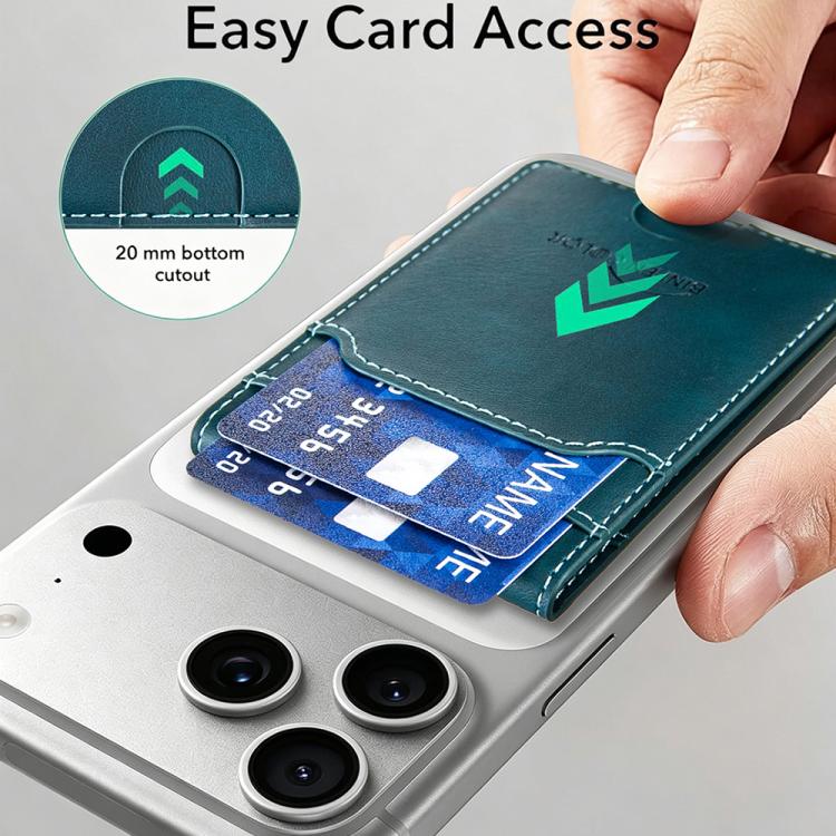 BINFEN COLOR BFK40 Calf Texture Vegan Leather Magnetic Wallet Card Holder(Green) - Image 9