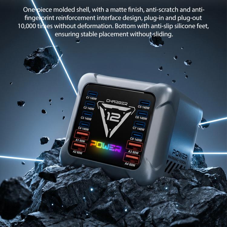 BK-127D 1200W GaN Multi Interface Desktop Charger with RGB Touch Lighting, Plug:AU Plug - Image 12
