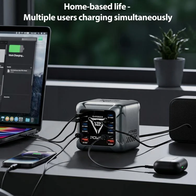 BK-127D 1200W GaN Multi Interface Desktop Charger with RGB Touch Lighting, Plug:UK Plug - Image 11