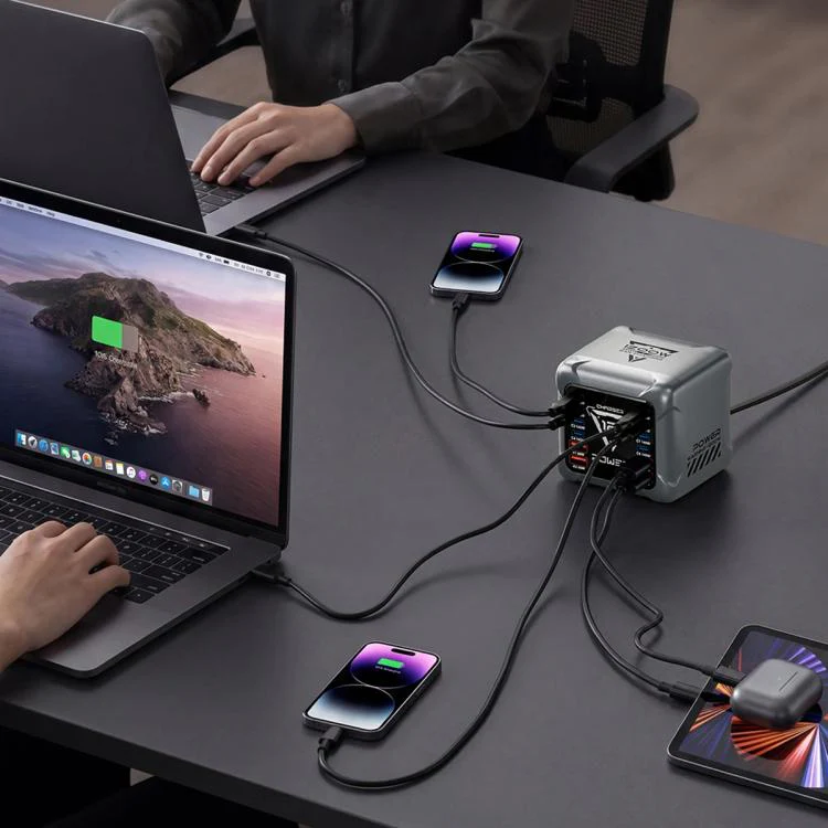 BK-127D 1200W GaN Multi Interface Desktop Charger with RGB Touch Lighting, Plug:UK Plug - Image 14