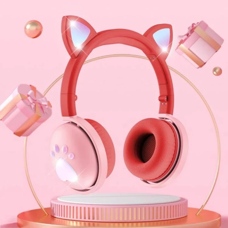BK9 HiFi 7.1 Surround Sound Cat Claw Luminous Cat Ear Bluetooth Gaming Headset with Mic(Black) - Image 10