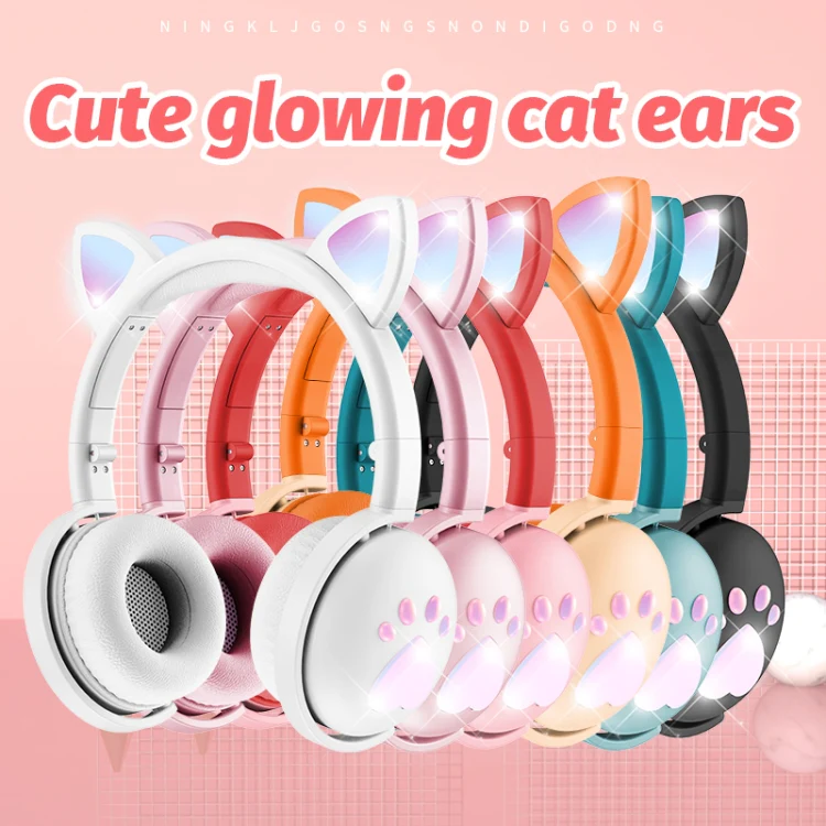 BK9 HiFi 7.1 Surround Sound Cat Claw Luminous Cat Ear Bluetooth Gaming Headset with Mic(Pink) - Image 3