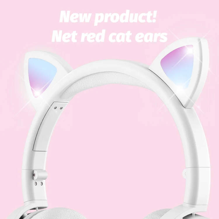 BK9 HiFi 7.1 Surround Sound Cat Claw Luminous Cat Ear Bluetooth Gaming Headset with Mic(White) - Image 7