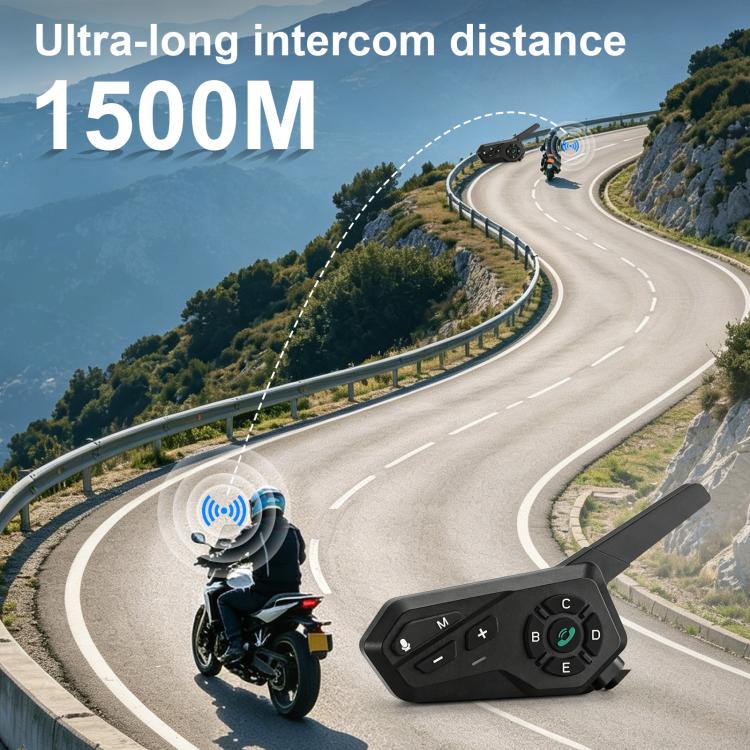 Black Motorcycle Helmet Waterproof Wireless Walkie-Talkie Bluetooth Earphone(One) - Image 2
