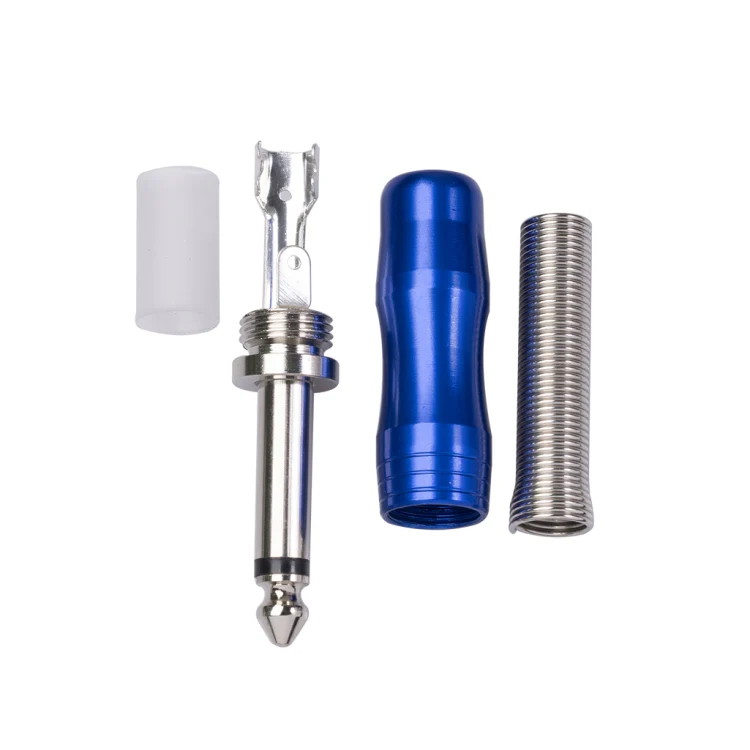 BLS01 DIY Soldering 6.35mm Mono Guitar Audio Cable Plug(Blue) - Image 3