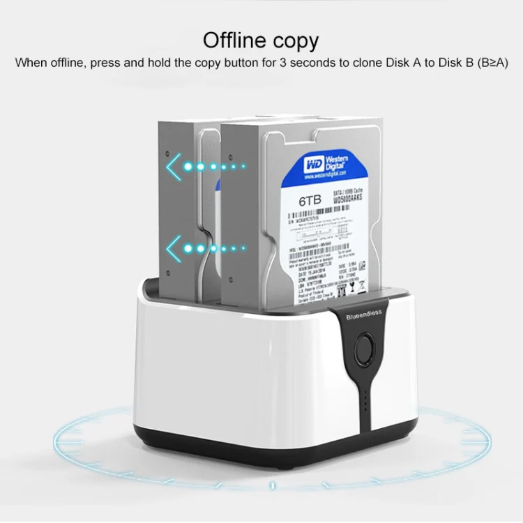 Blueendless 2.5 / 3.5 inch SATA USB 3.0 2 Bay Hard Drive Dock (EU Plug) - Image 11