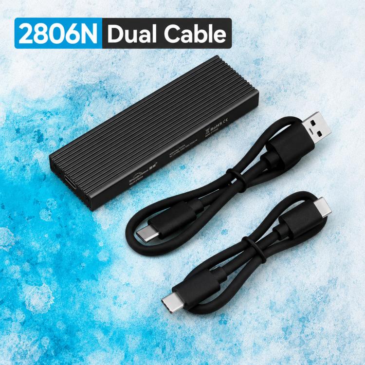 Blueendless 2806N M.2 NVMe SSD Enclosure 10Gbps Aluminum External Solid State Drive Case With USB-C To USB-C & USB-C To USB-A Cable