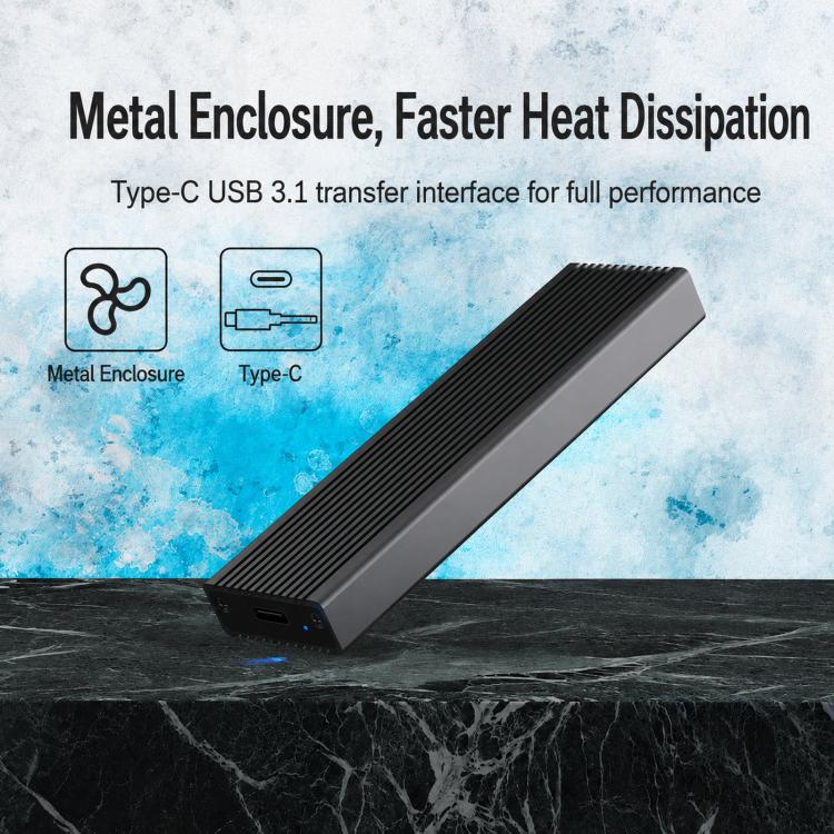 Blueendless 2806N M.2 NVMe SSD Enclosure 10Gbps Aluminum External Solid State Drive Case With USB-C To USB-C & USB-C To USB-A Cable - Image 8