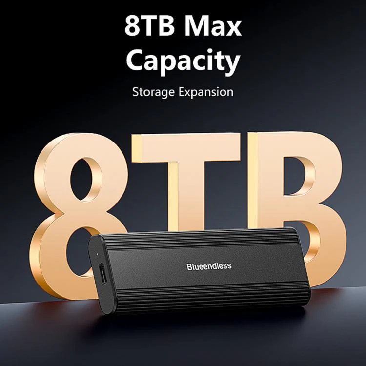 Blueendless 2821N M.2 NVME SSD Enclosure 10Gbps Aluminum USB-C 3.2 Solid State Drives, Supports Max 8TB - Image 4